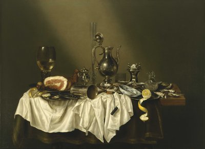 Desk with Ham by Willem Claesz. Heda